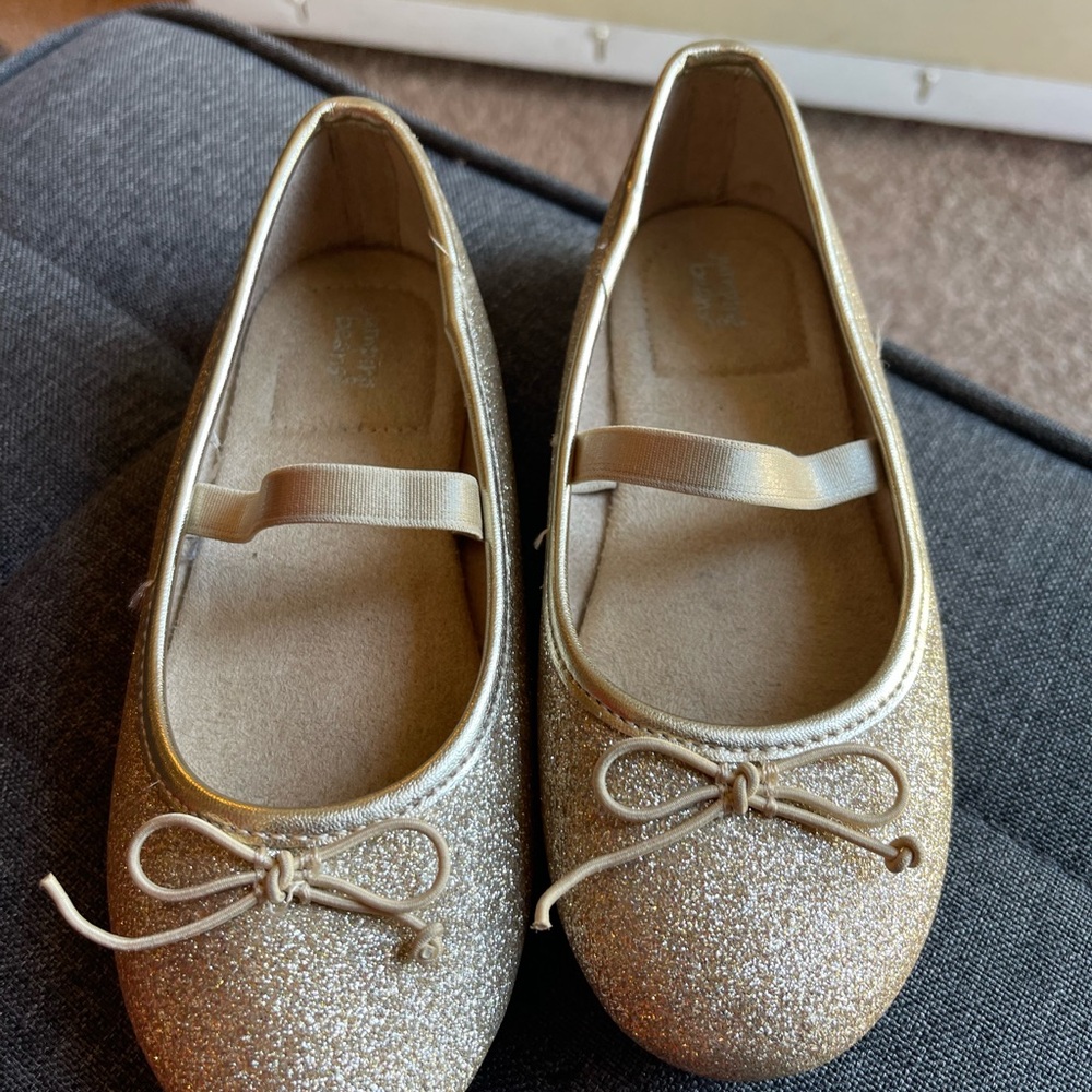 Gold Glitter Kids Ballet Flats